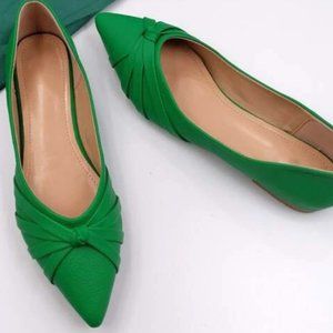 Knotted Solid Color Pointed Toe Ballerina Flats - Brand New
